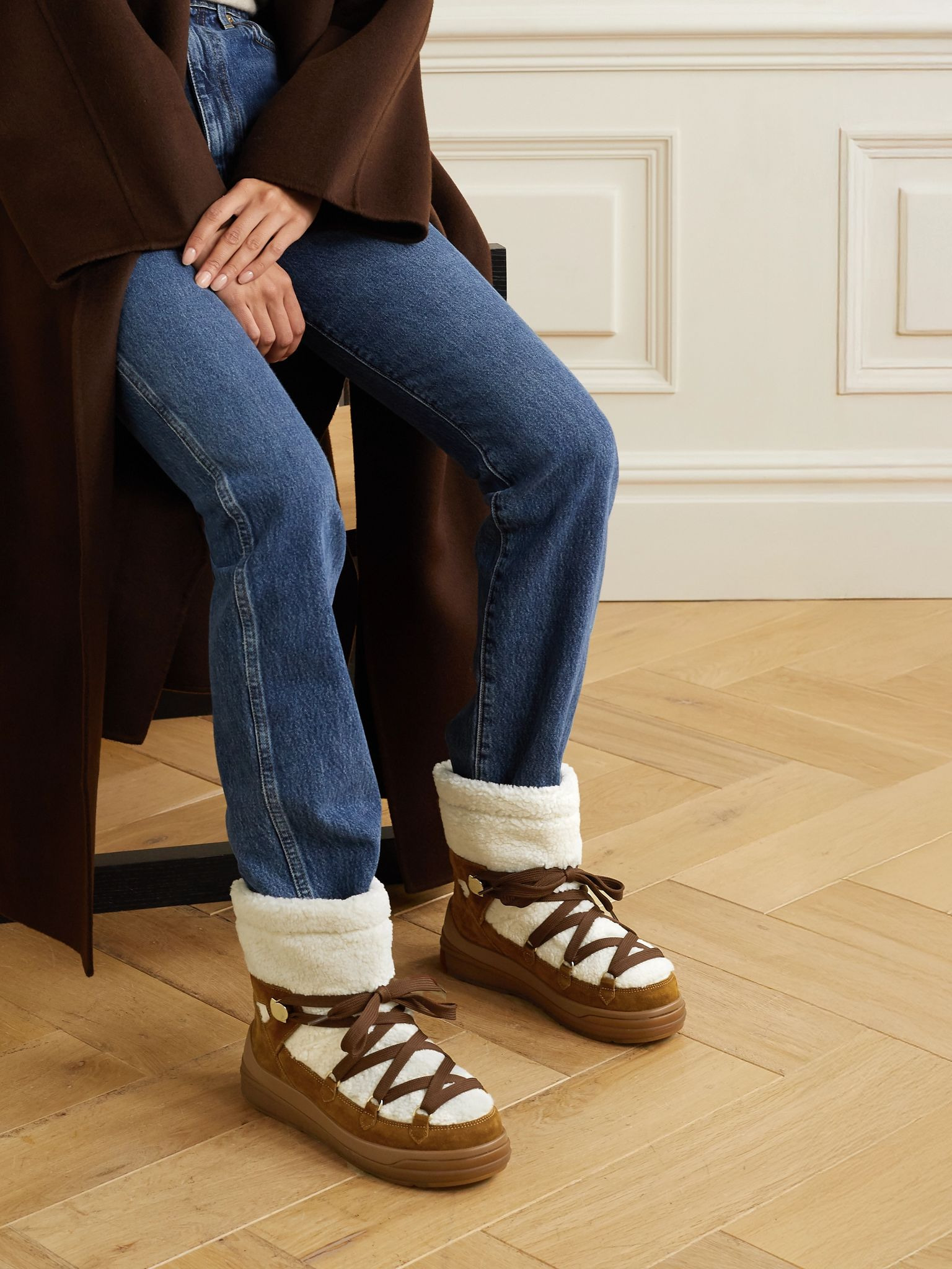 Insolux suede and shearling snow boots Tan - 2