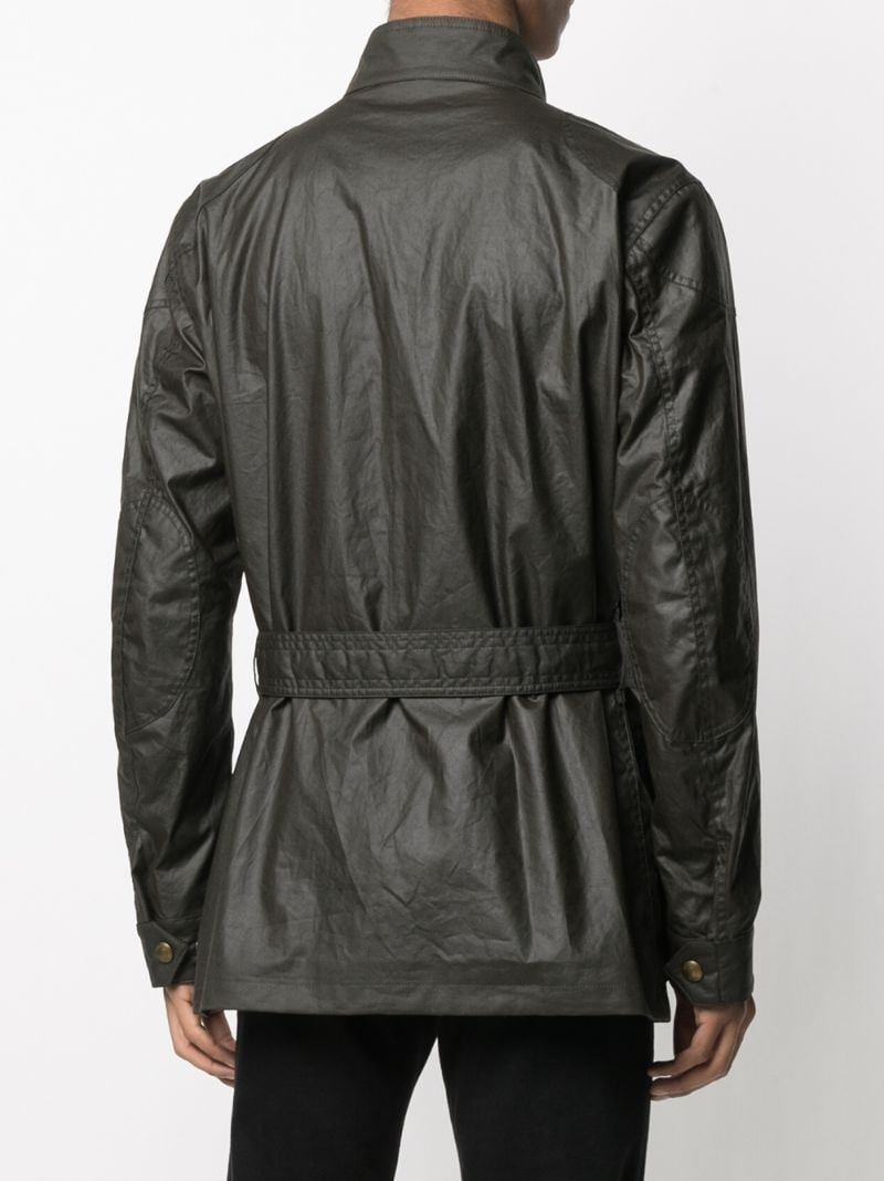waxed belted jacket - 4