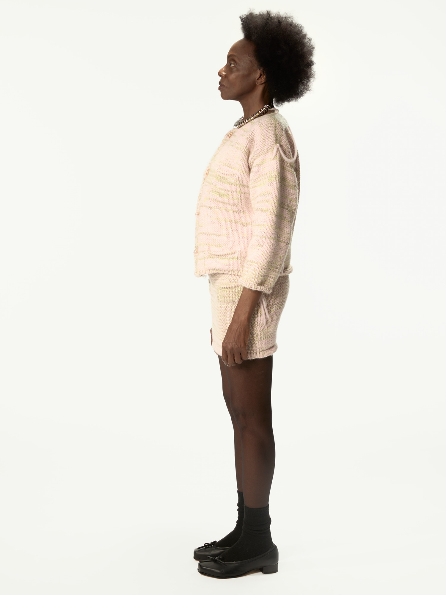 Freaky Knitted Miniskirt Pink Mix - 2