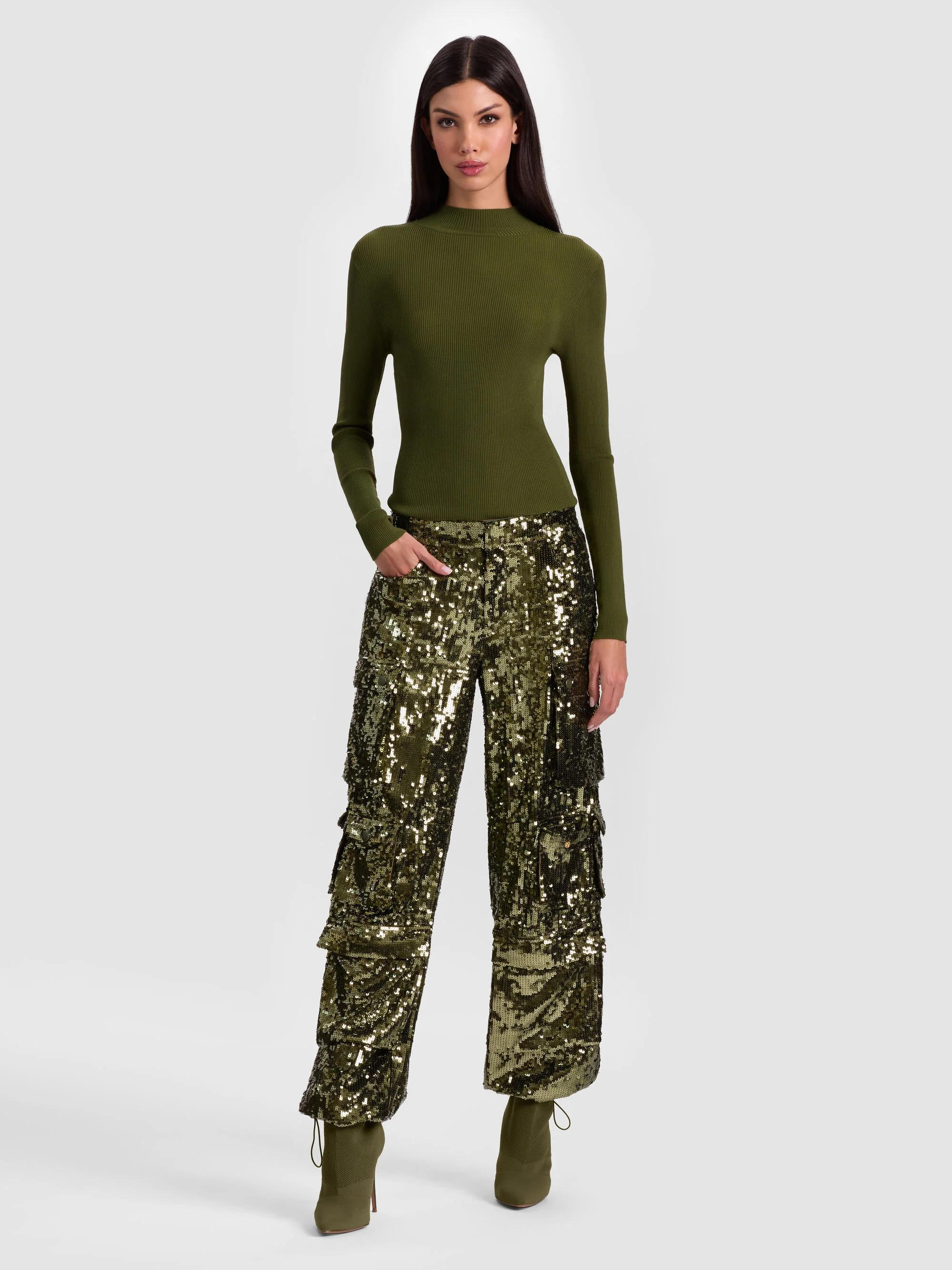 OLYMPIA SEQUIN CARGO PANT - 1
