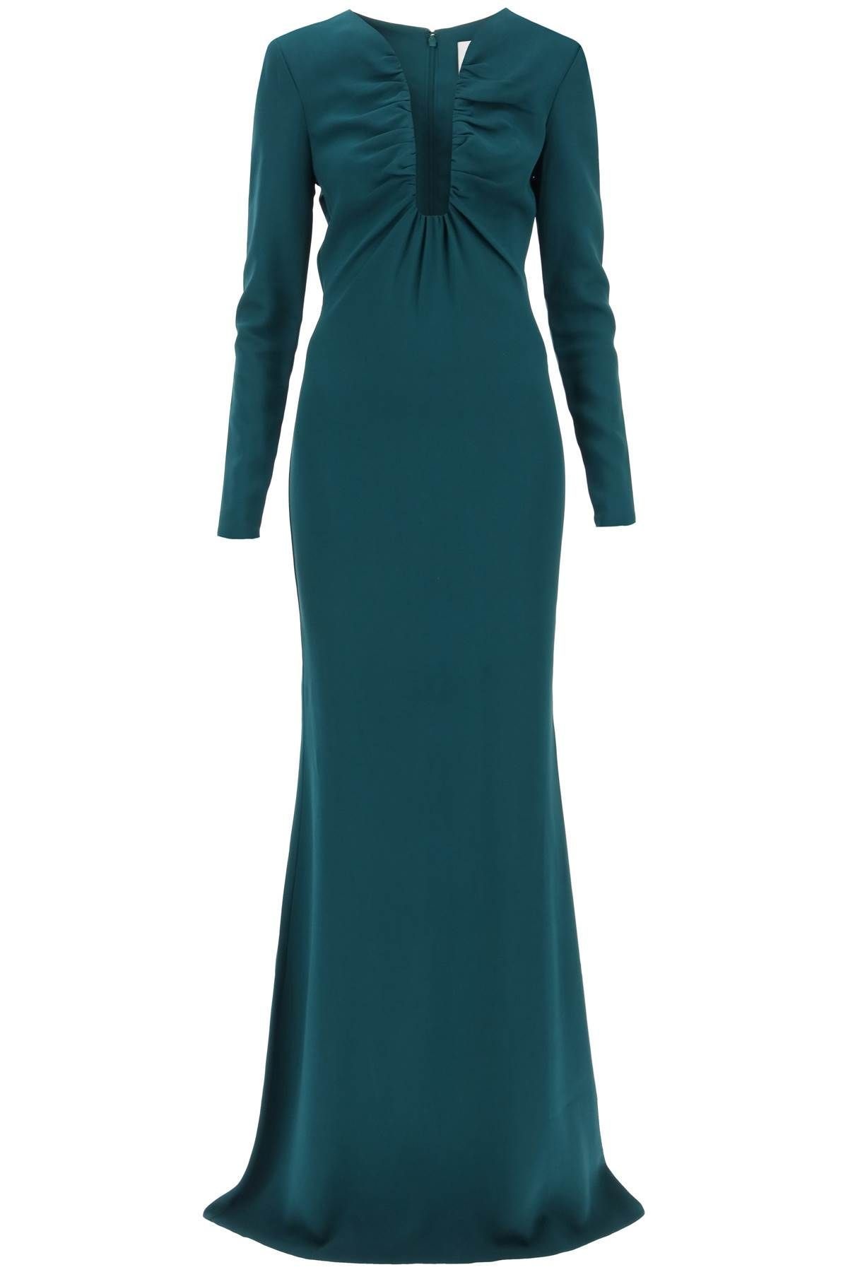 MAXI DRESS WITH PLUNGING NECKLINE - 1