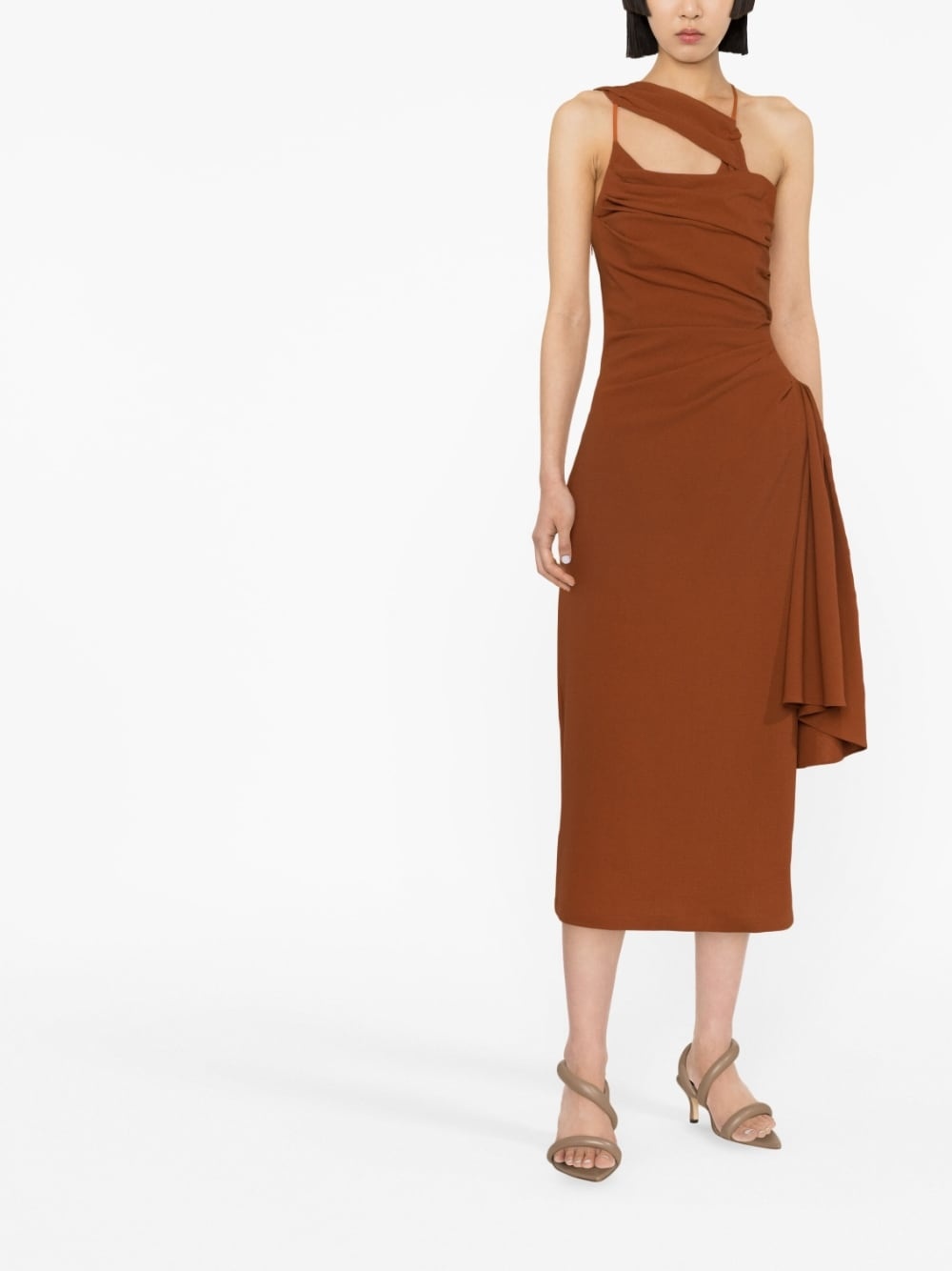 Abanada draped asymmetric dress - 2