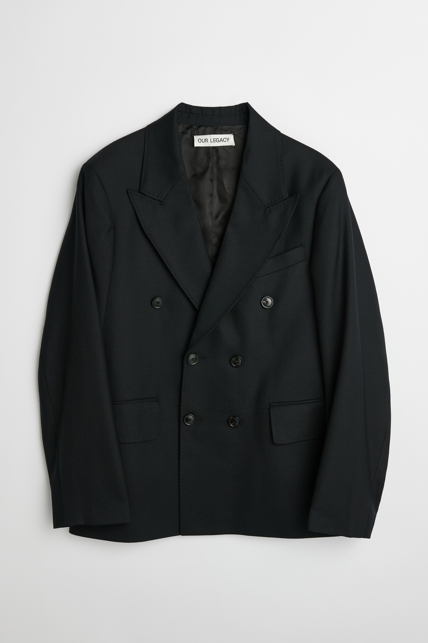 Unconstructed DB Blazer Black Panama Wool - 1