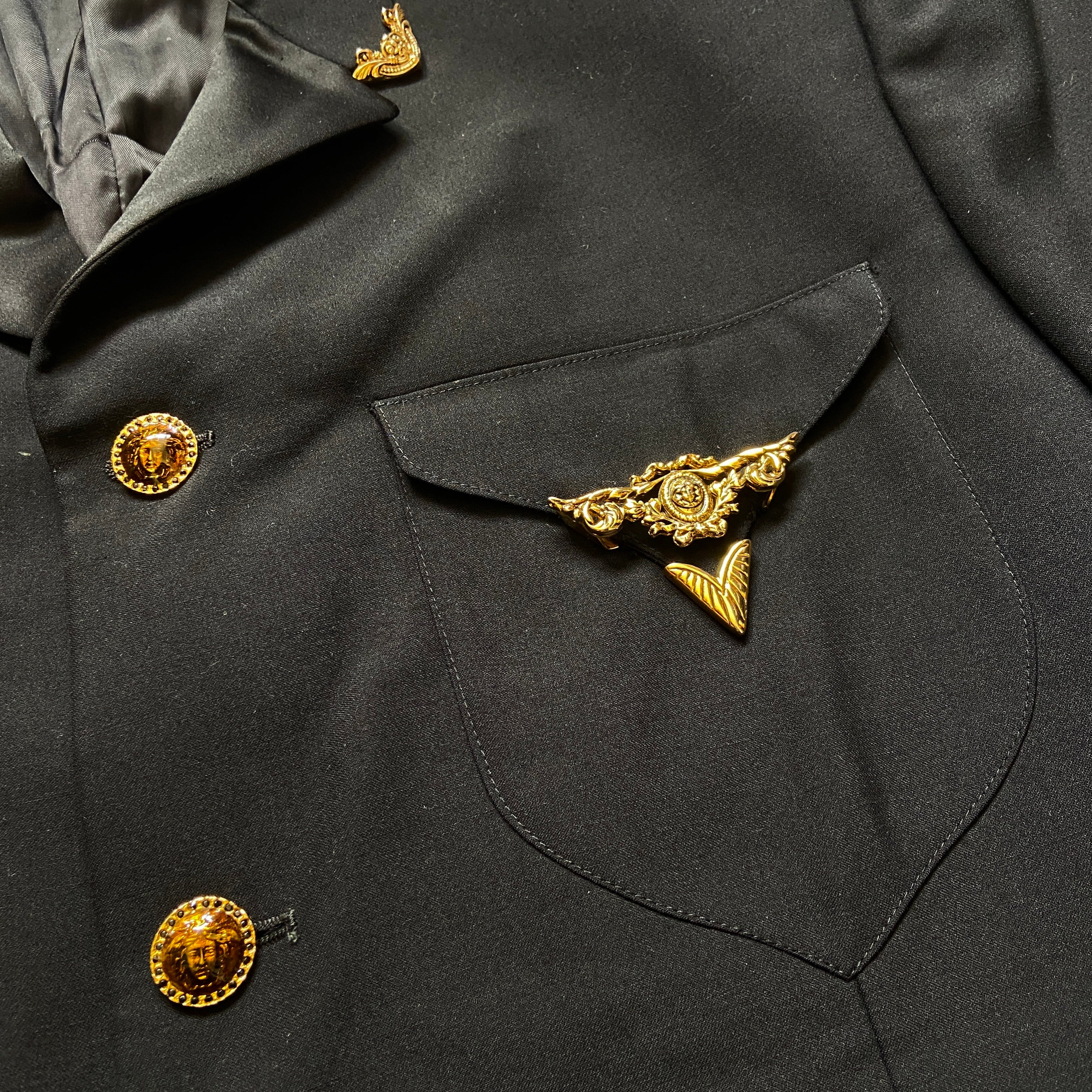 Gianni Versace 92aw gold embellishment western cowboy blazer 52 - 9