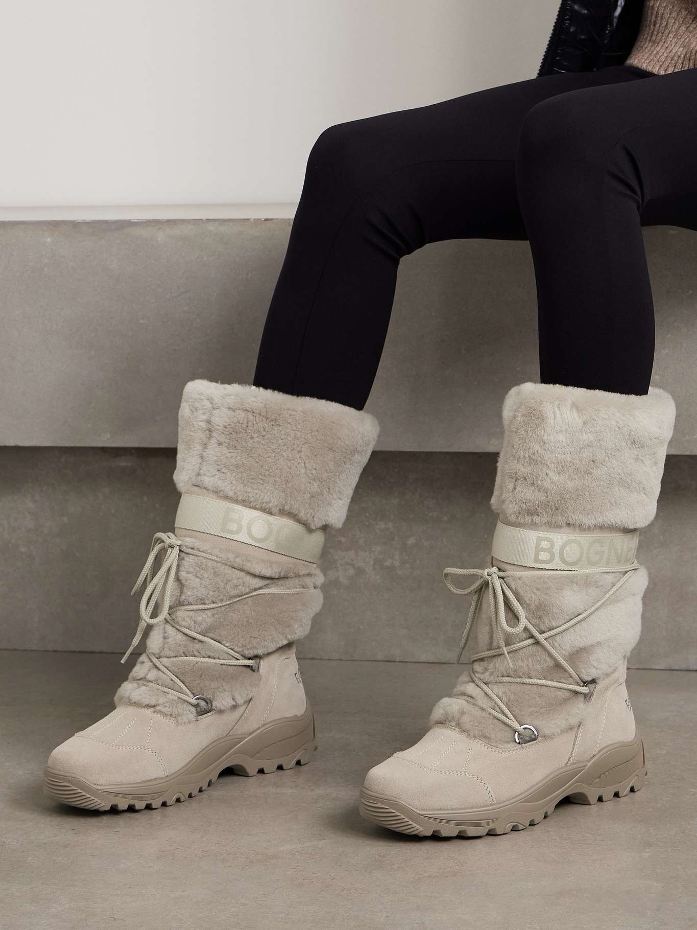 Alta Badia 2 B shearling and suede snow boots - 2