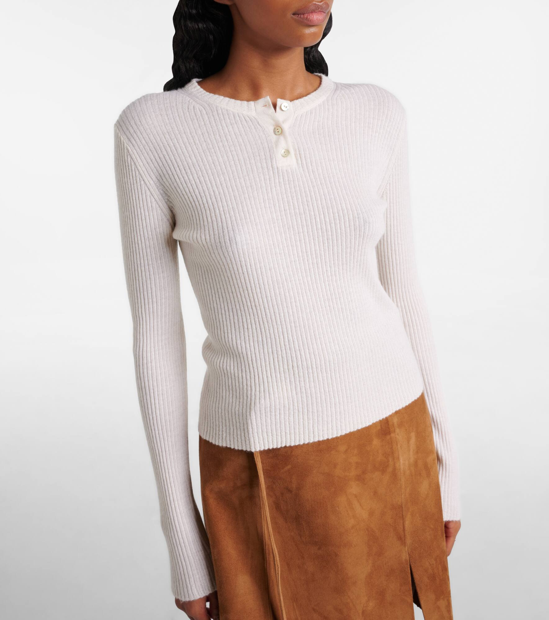 Cashmere and silk Henley shirt - 6
