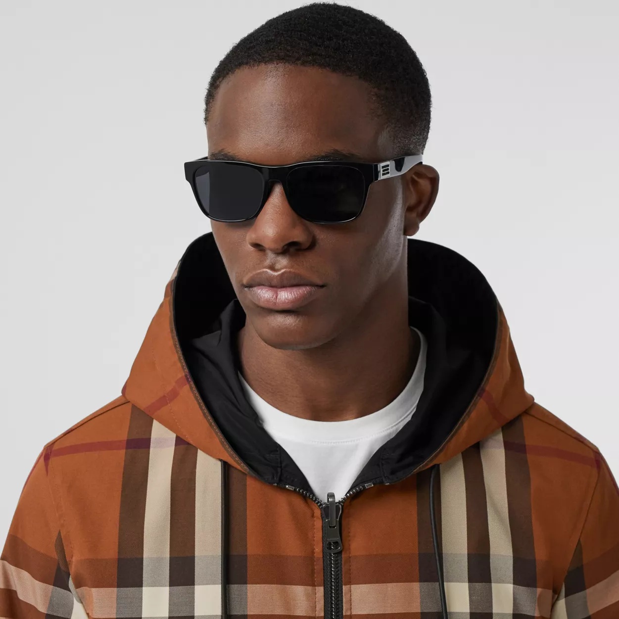 Reversible Check Technical Cotton Hooded Jacket - 3