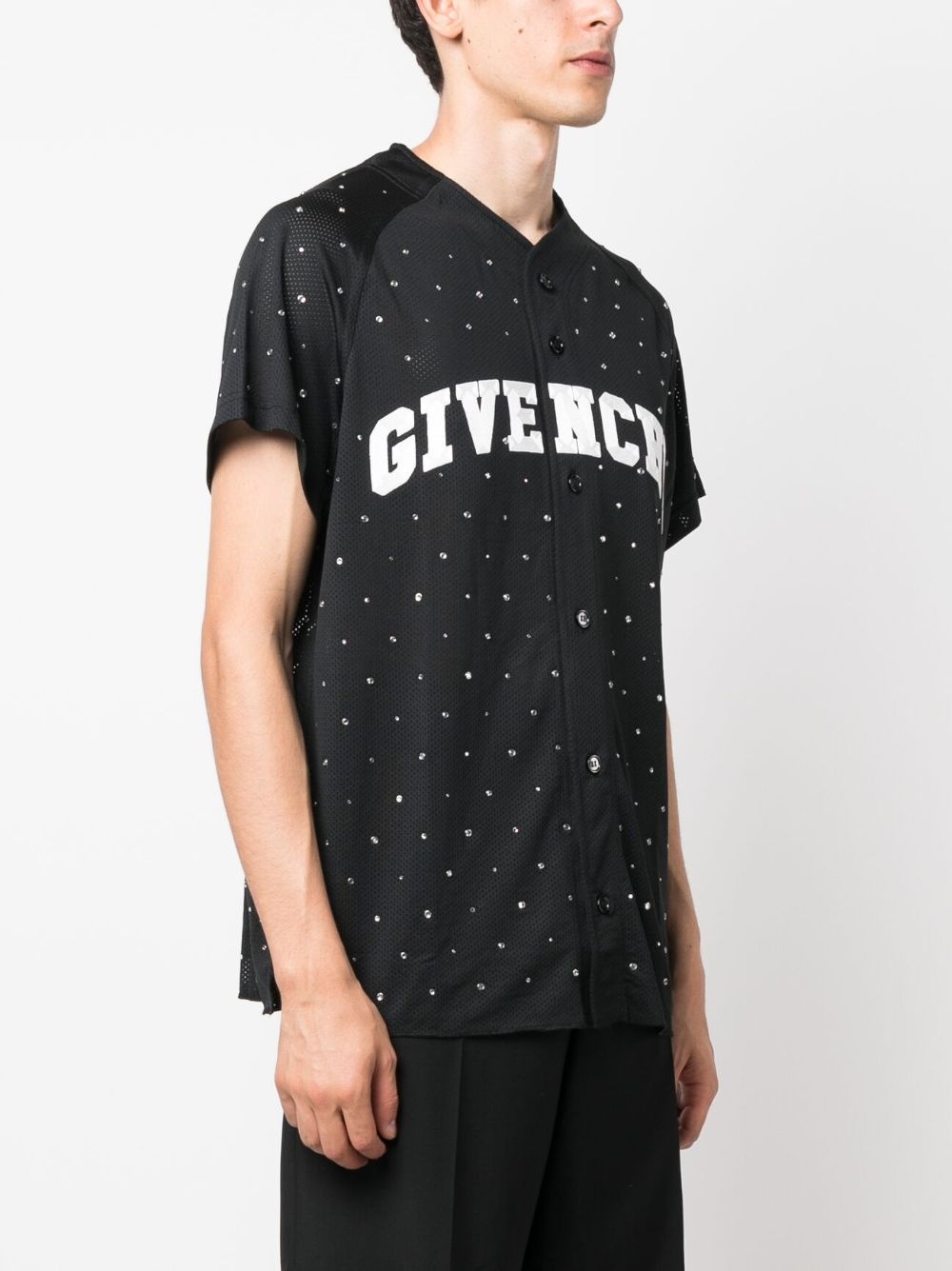 stud-embellished short-sleeved shirt - 3