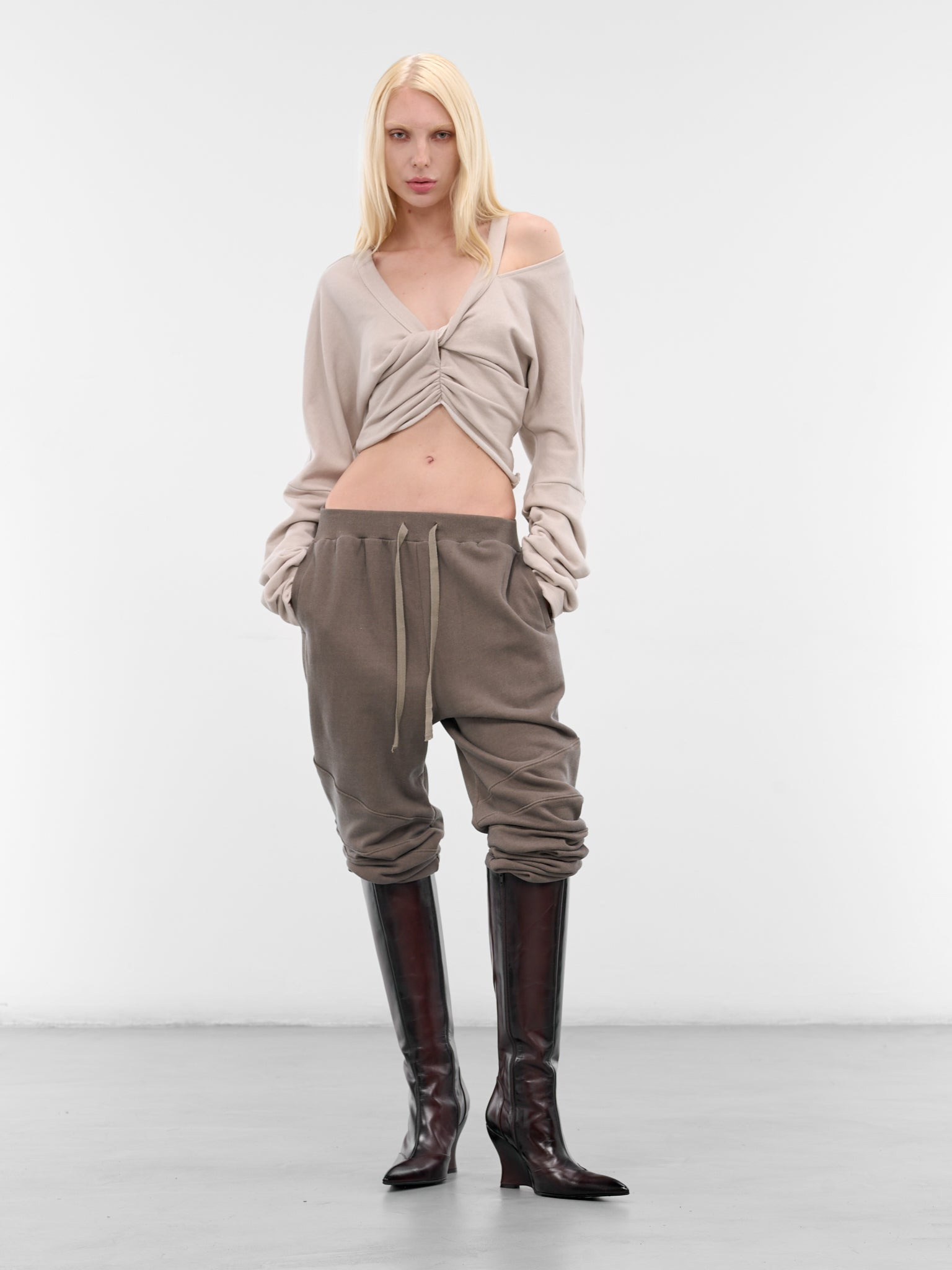 Beige Twisted Cut-Out Sweater - 6