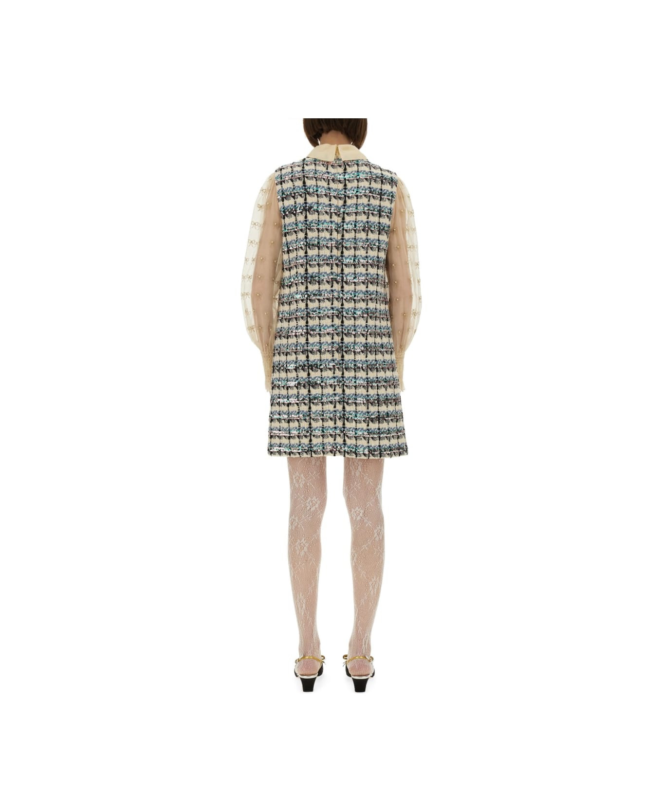 Embroidered Tweed Dress - 3