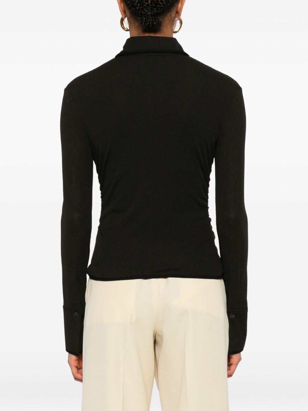 long-sleeved buttoned polo shirt - 4