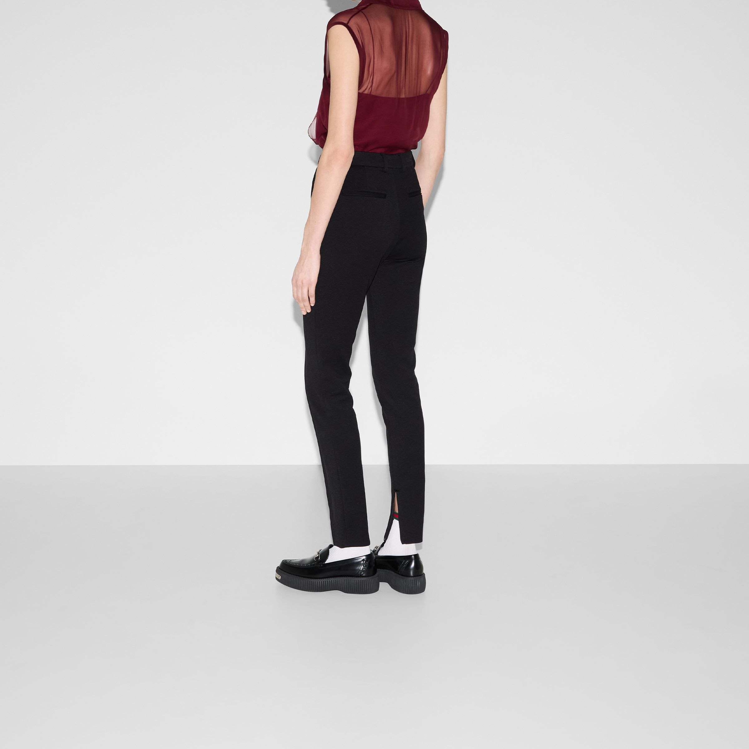 Cotton jersey pants with embroidery - 4