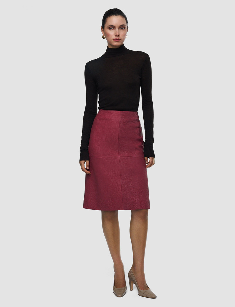 JOSEPH Shroff Pebble Leather Skirt outlook