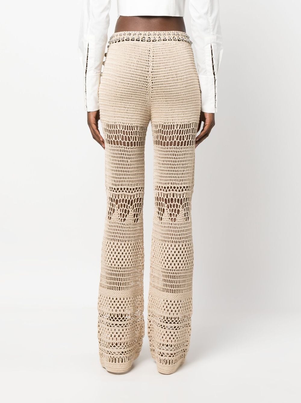 high-waisted knitted trousers - 4