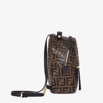 FENDI Brown leather FF backpack outlook
