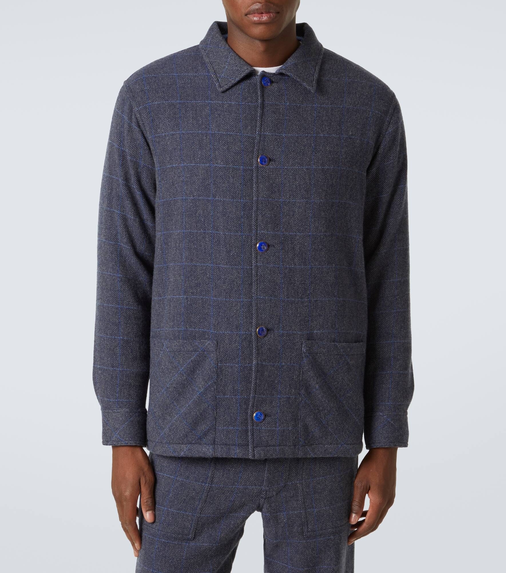 Checked cashmere overshirt - 3