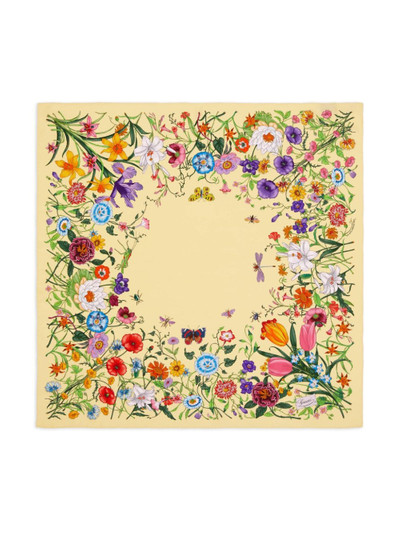 GUCCI Flora-print silk scarf outlook