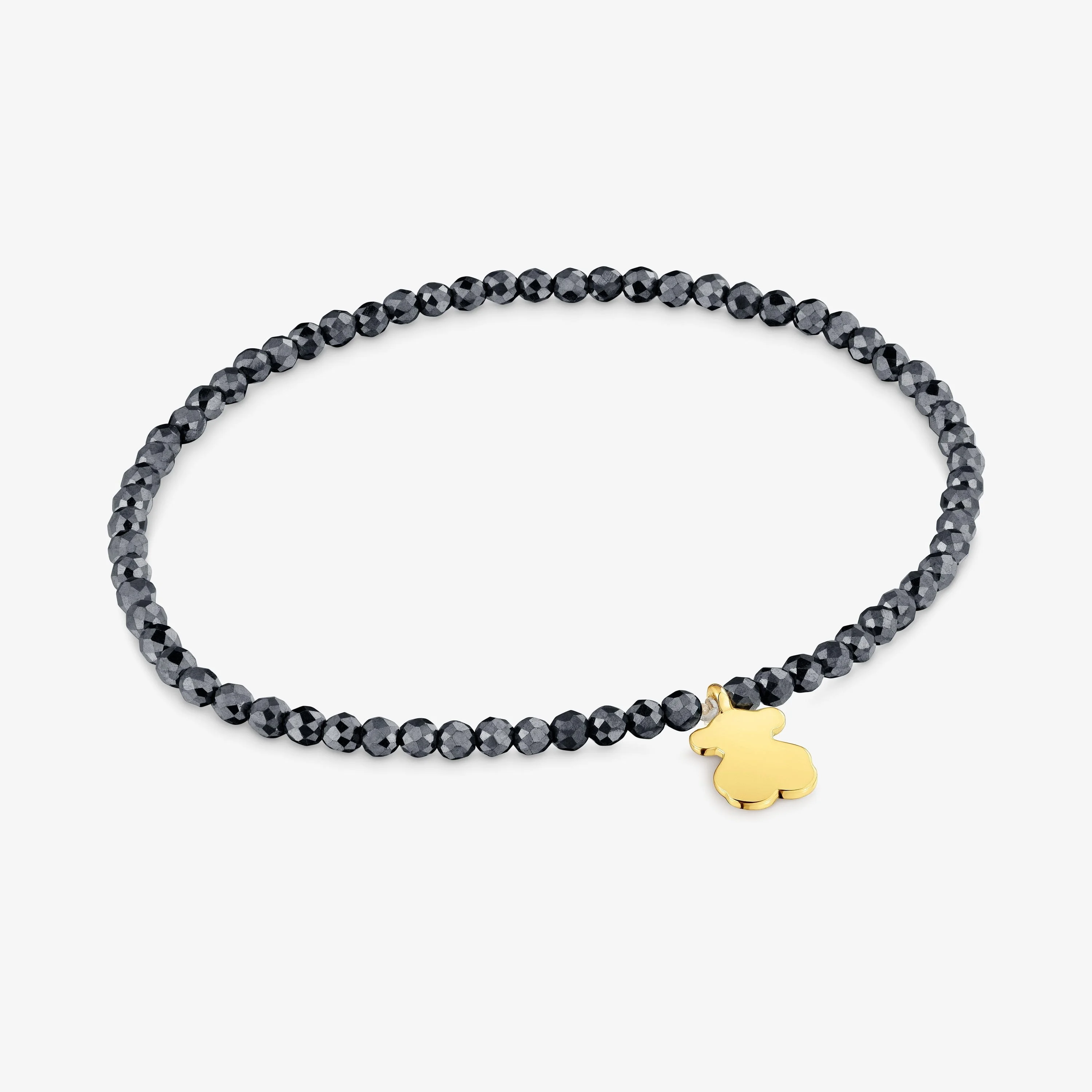 Elastic Bracelet with hematite and bear with 18K gold vermeil TOUS Motifs - 1