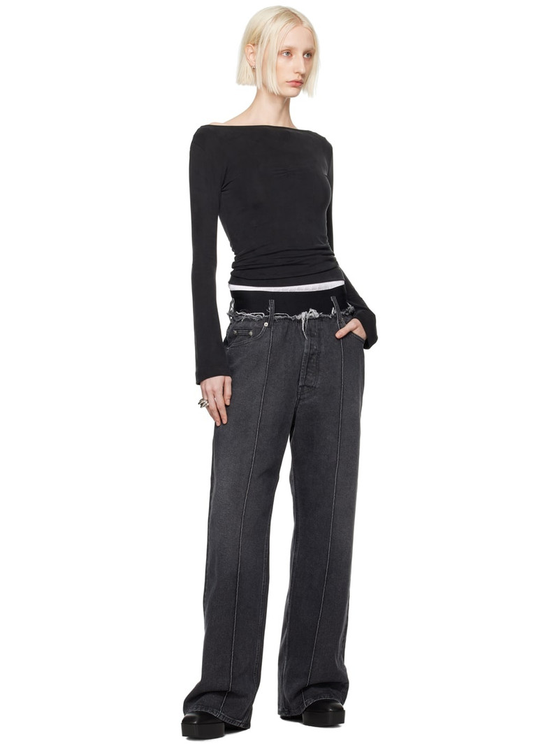 ALAINPAUL Gray Elasticated Jeans outlook