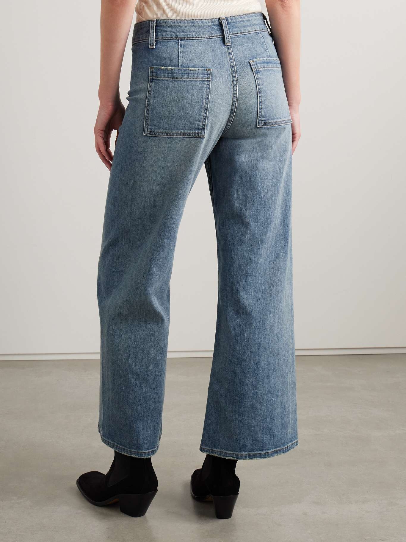 Megan distressed high-rise wide-leg jeans Mid denim - 4