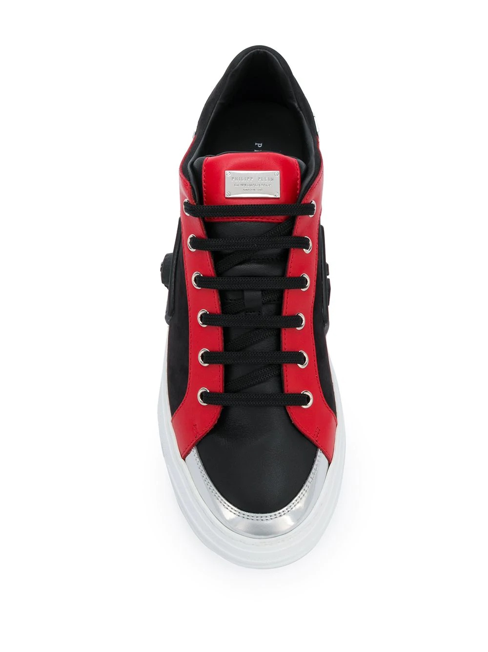 low-top skull detail sneakers - 4