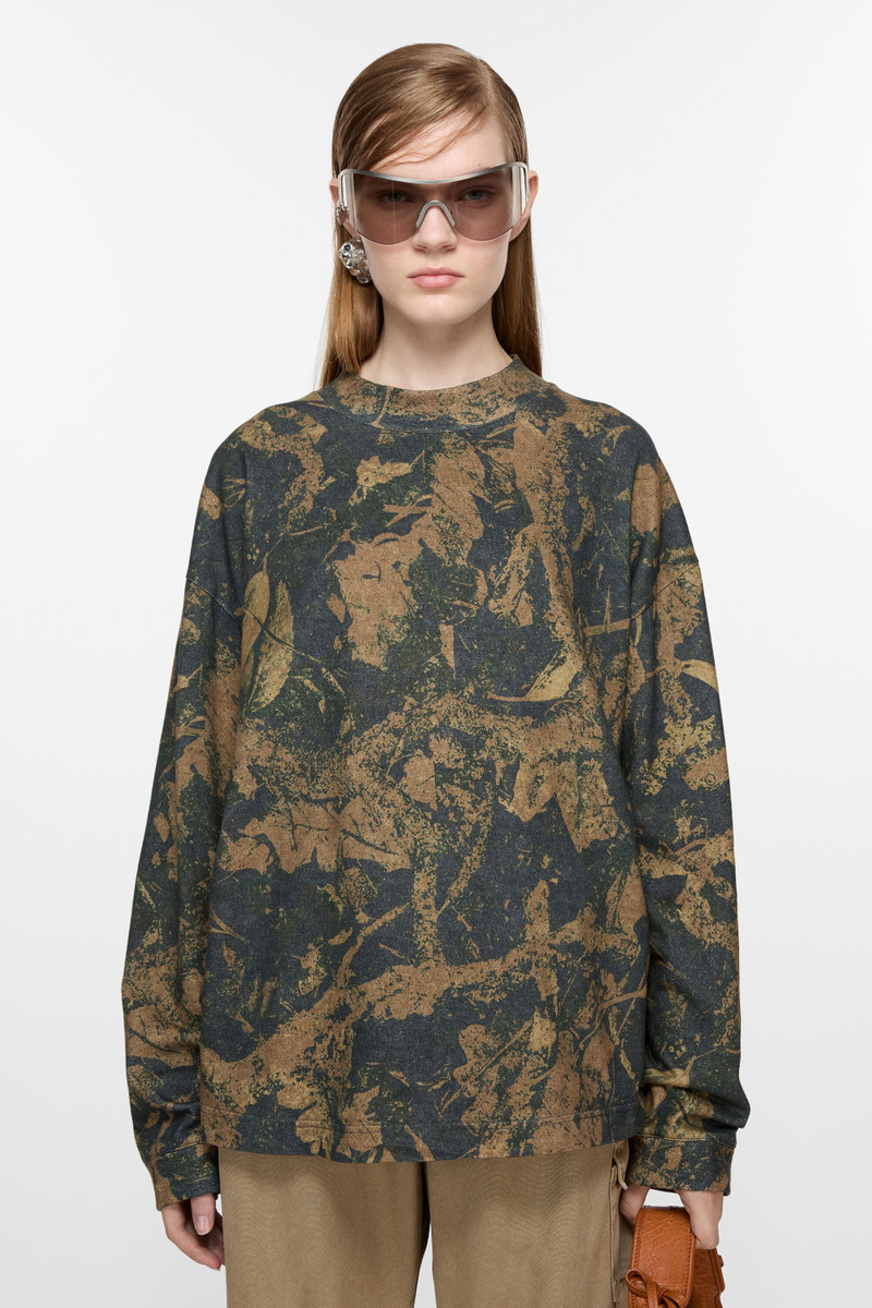 Acne Studios Crew neck sweater - Mud brown camo outlook
