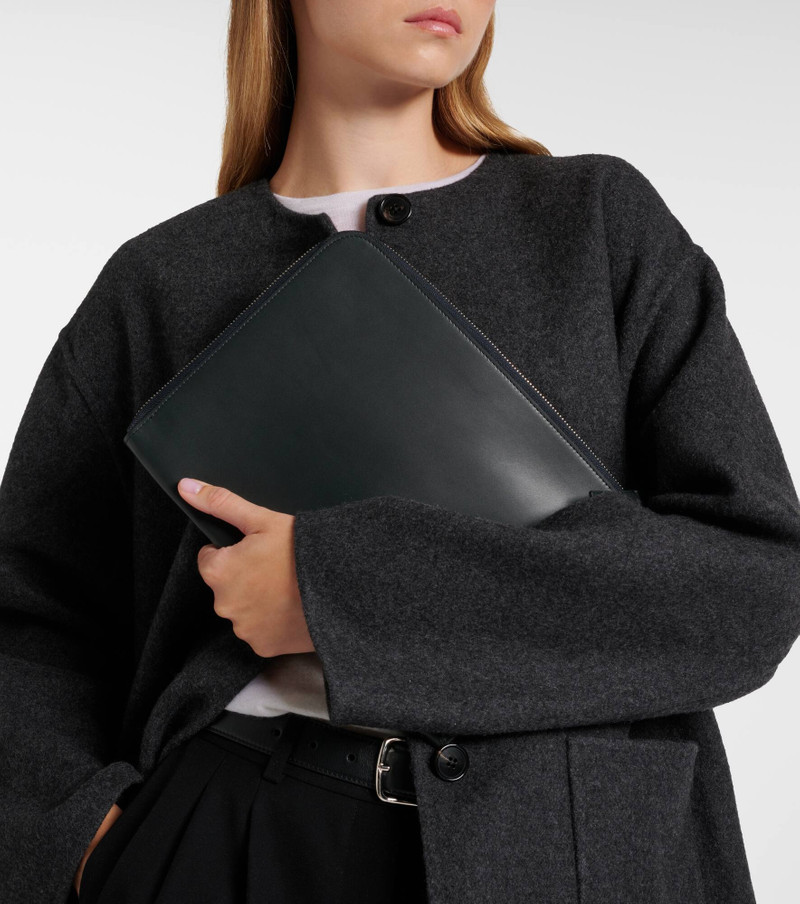 The Row Portfolio leather clutch outlook