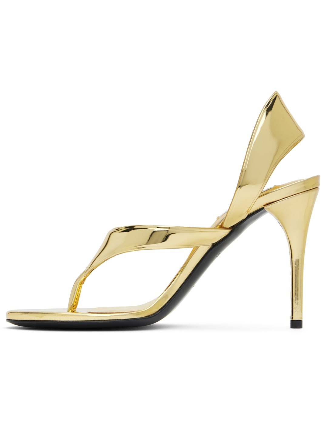 Gold Infradito Heeled Sandals - 3