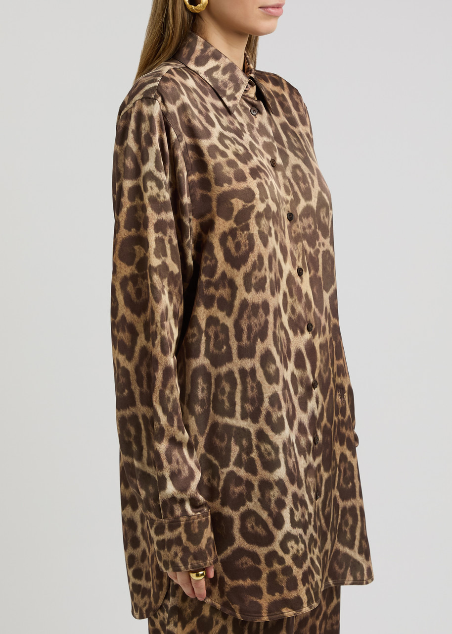 Stella Mccartney Leopard-print Satin Shirt - 2