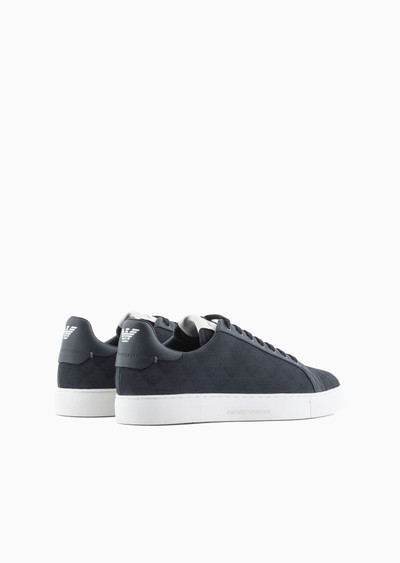 EMPORIO ARMANI Nylon sneakers with jacquard all-over eagle outlook