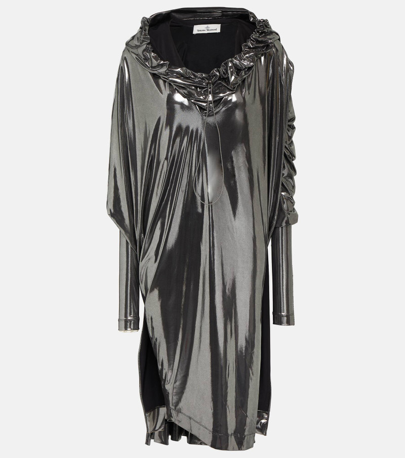 Draped lamé midi dress - 1