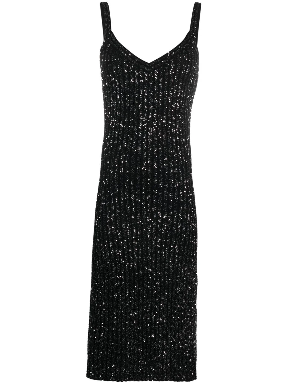 sequin-embellished ribbed dress - 1