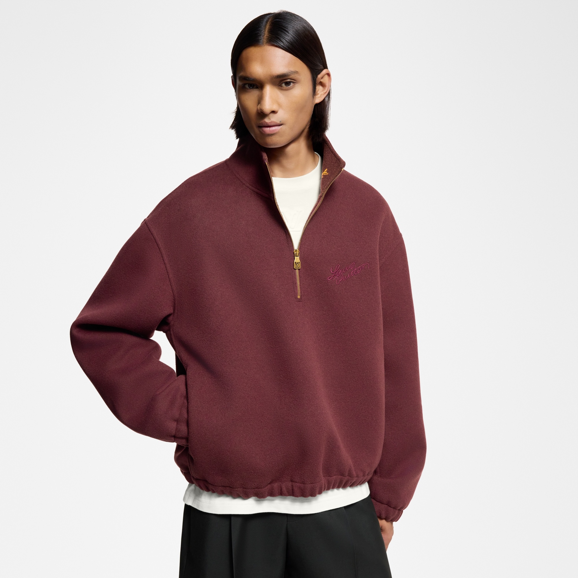 Double Face Wool-Silk Blend Pullover - 2