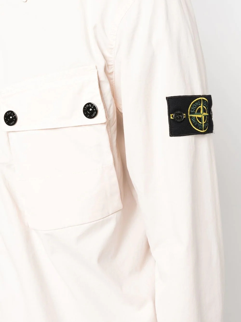 Compass-patch zip-up shirt - 5