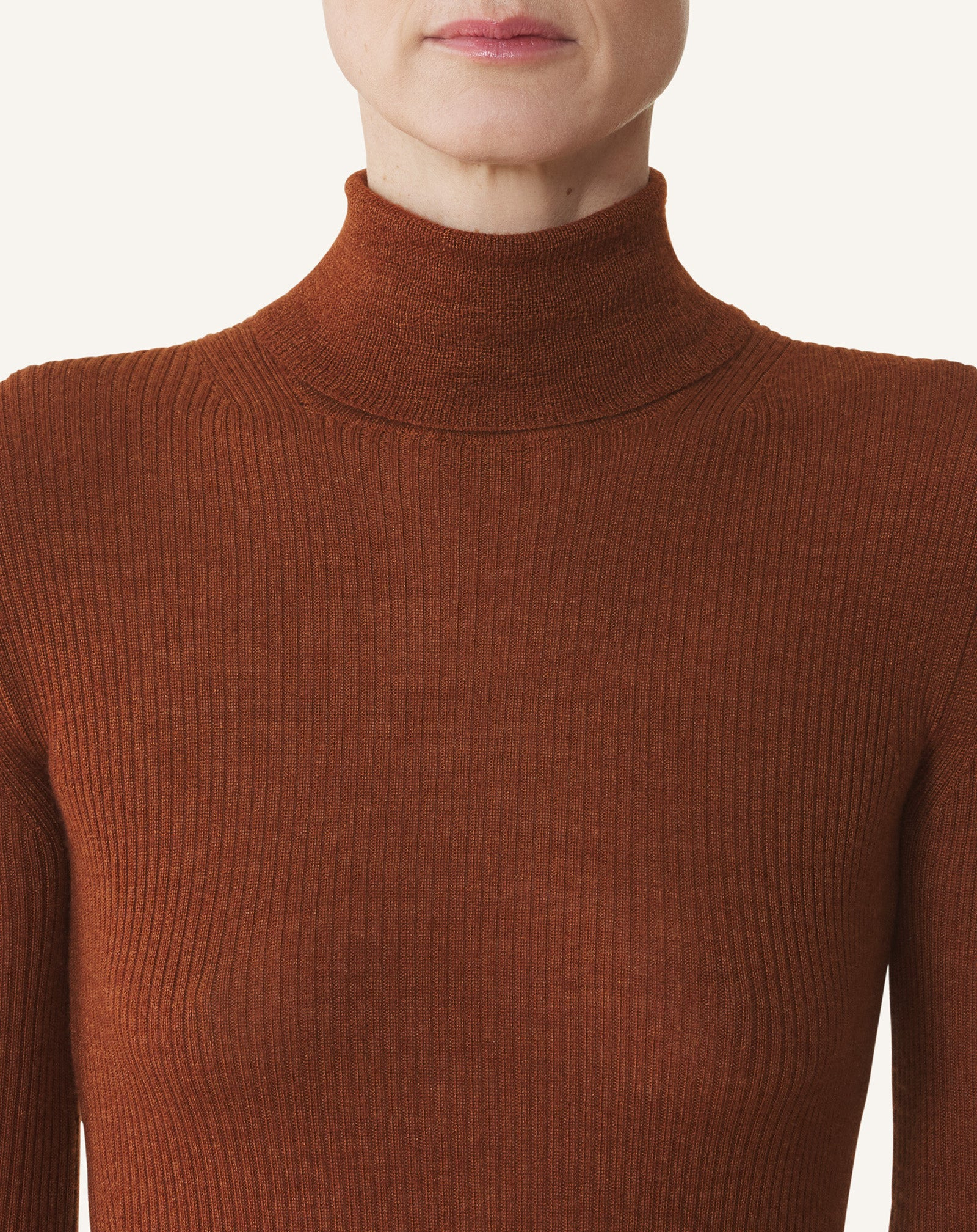 MERINO WOOL AND SILK TURTLENECK SWEATER - 5