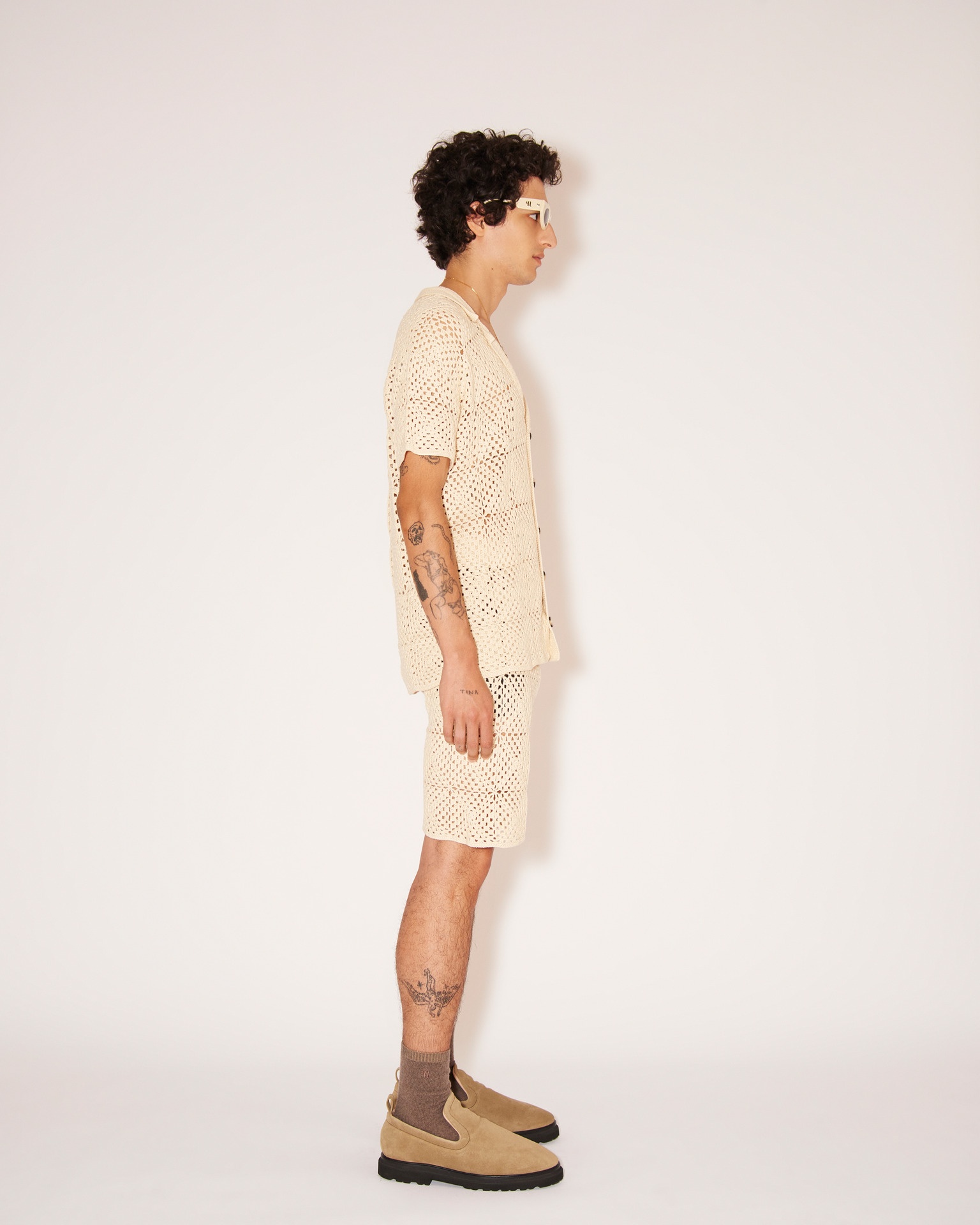 ISAI - Cotton-crochet loose shorts - Creme - 3