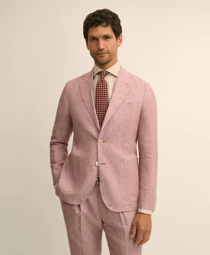 Slim Fit Linen Suit Jacket - 1