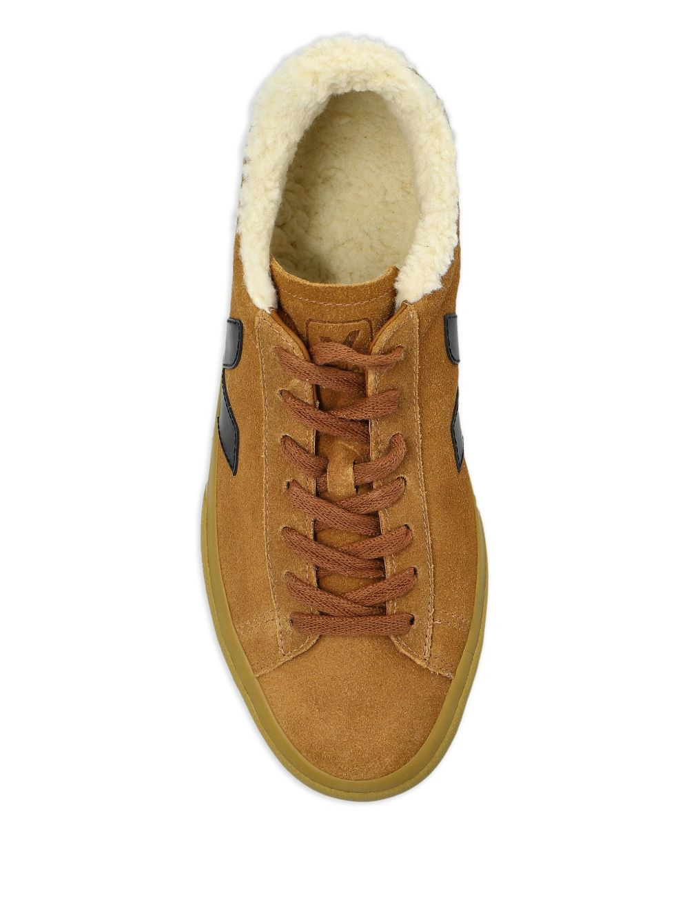 suede leather V-logo sneakers - 3