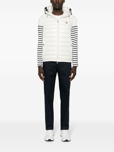 Moncler striped-detail tapered trousers outlook