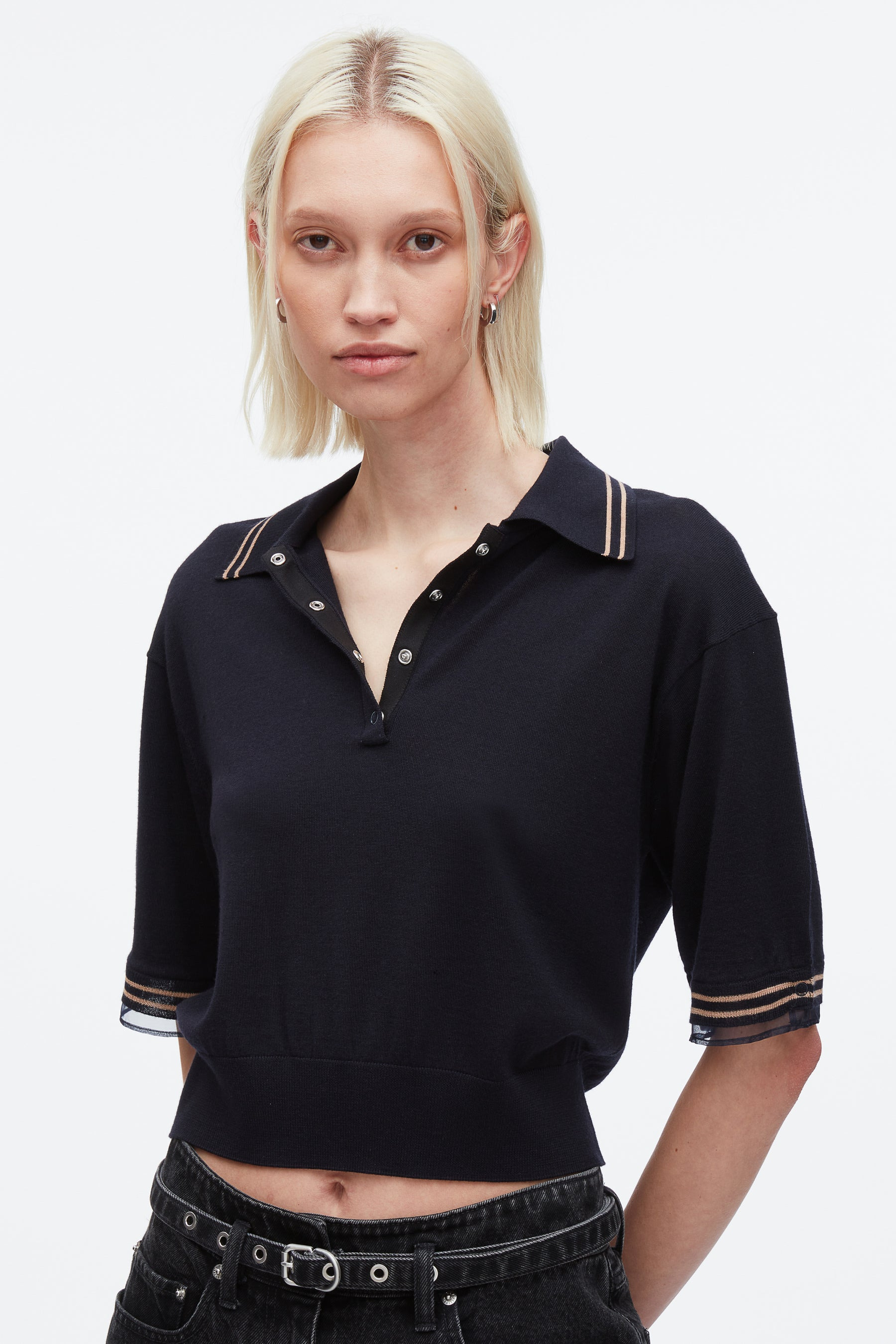 Cropped Polo with Organza - 6