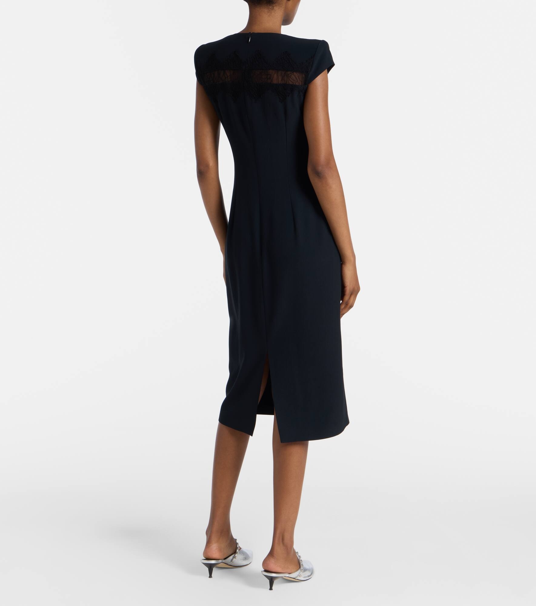 Lace-trimmed midi dress - 3