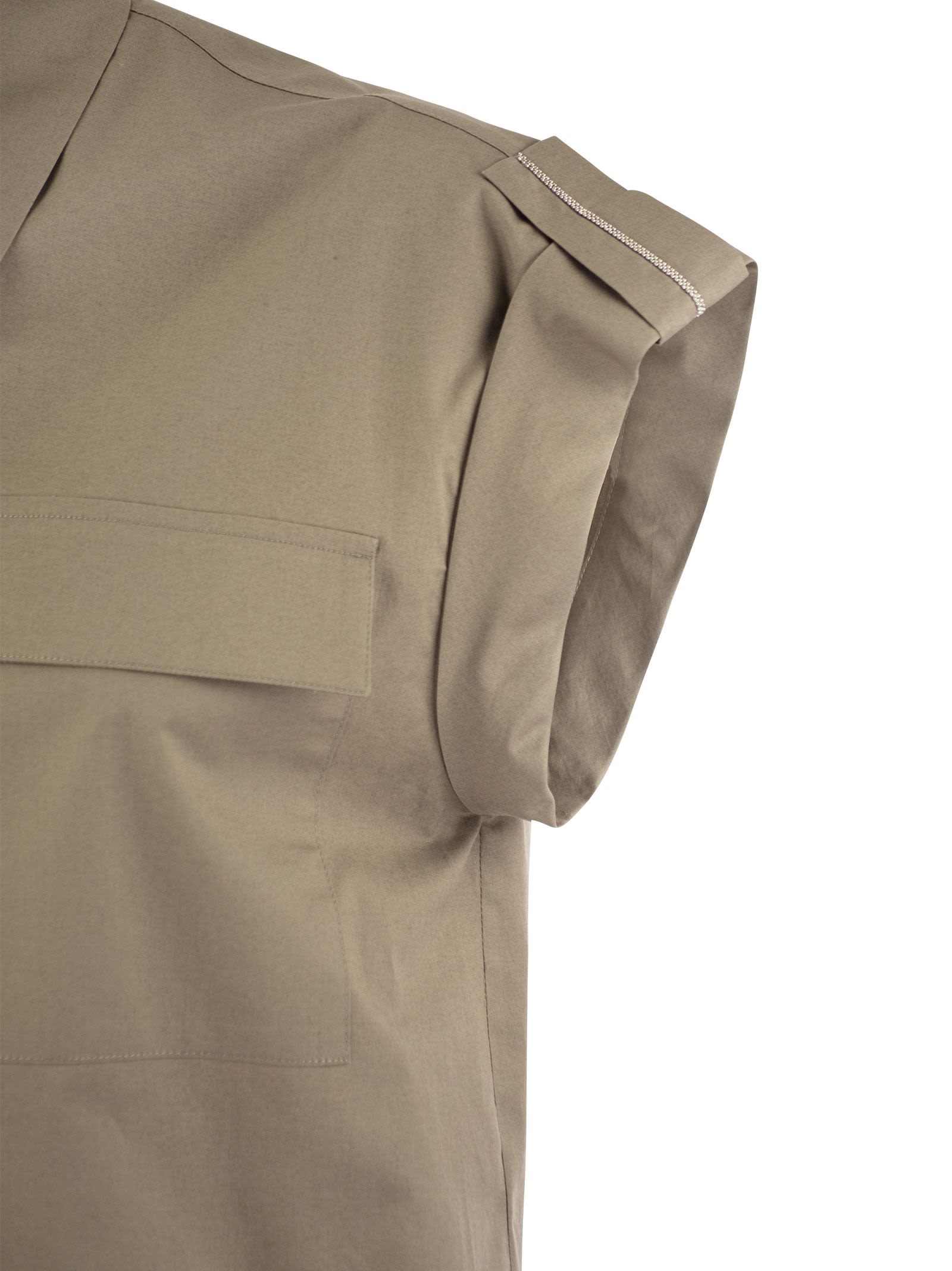 Peserico - Peserico Women Light Cotton Satin 'Sail Hand' Shirt With Drawstring - 4