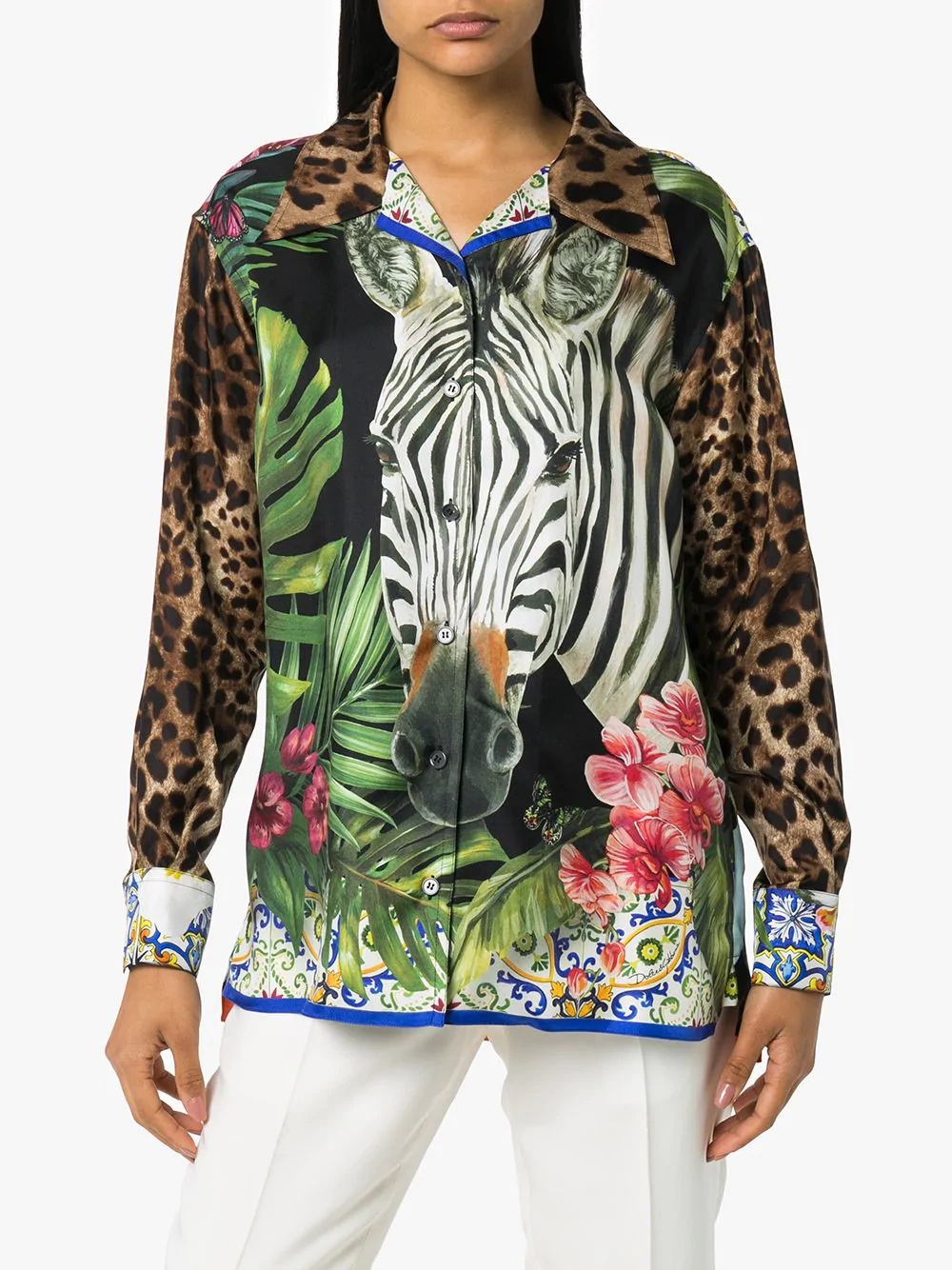 animal print blouse - 2