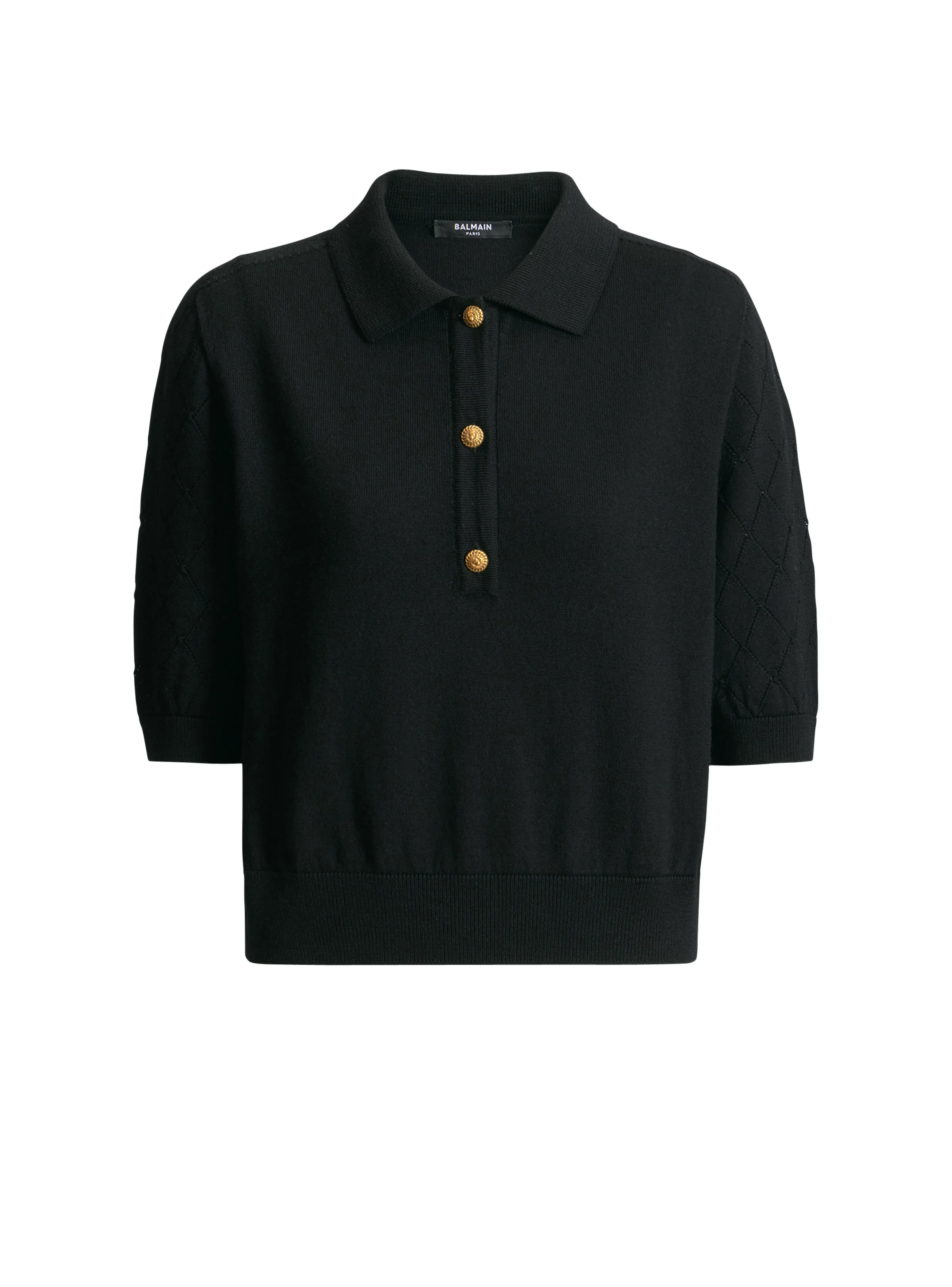 Knitted 3-button polo - 1