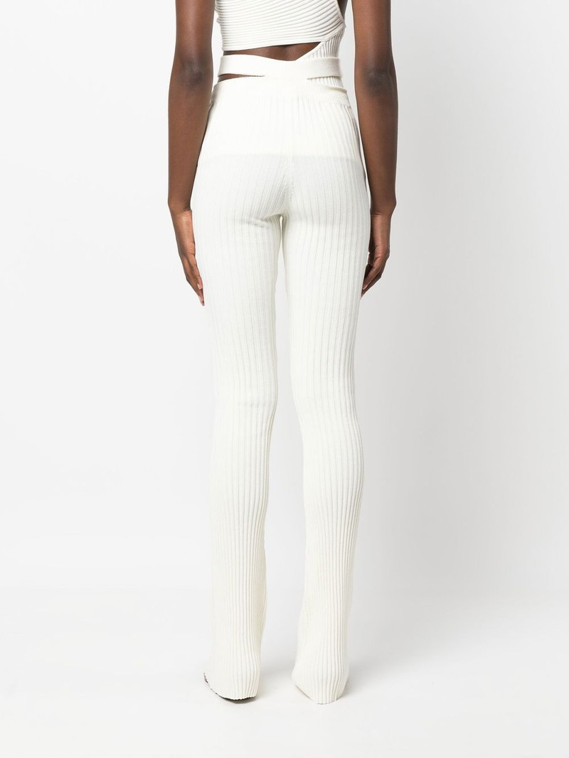 cut-out waist ribbed trousers 4