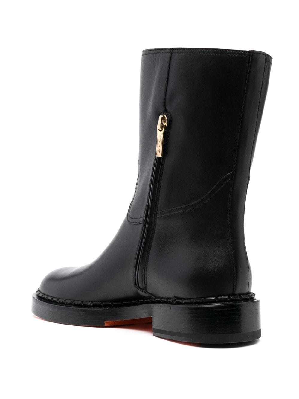 zip-up leather ankle boots - 3