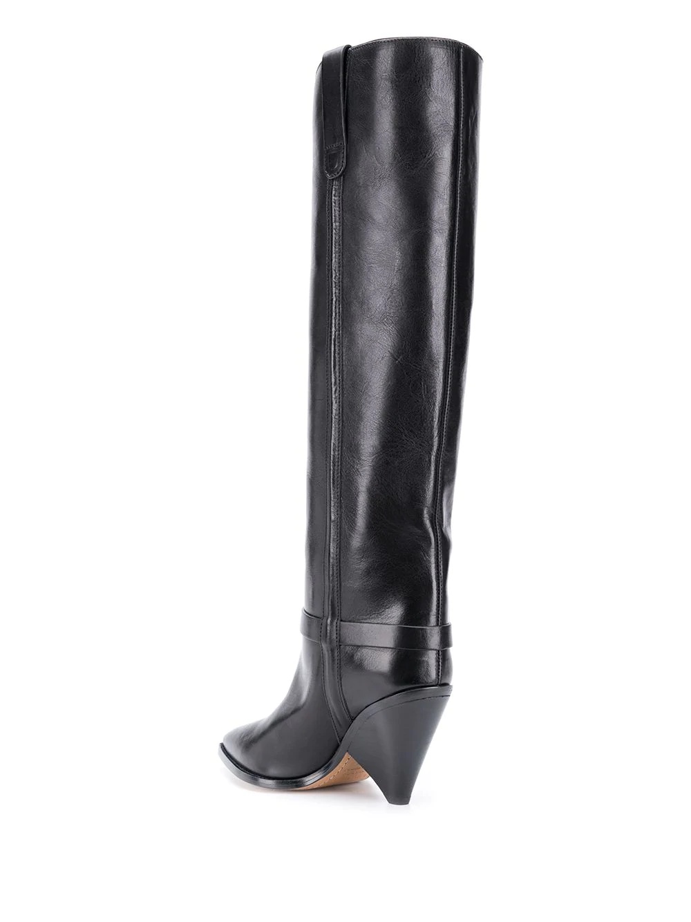 knee-length cone heel boots - 3