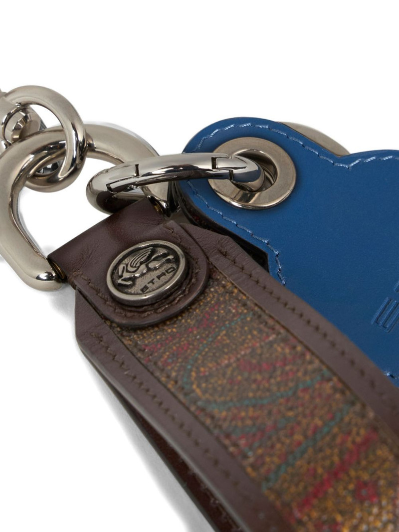 Arnica paisley-pattern leather keyrings 3