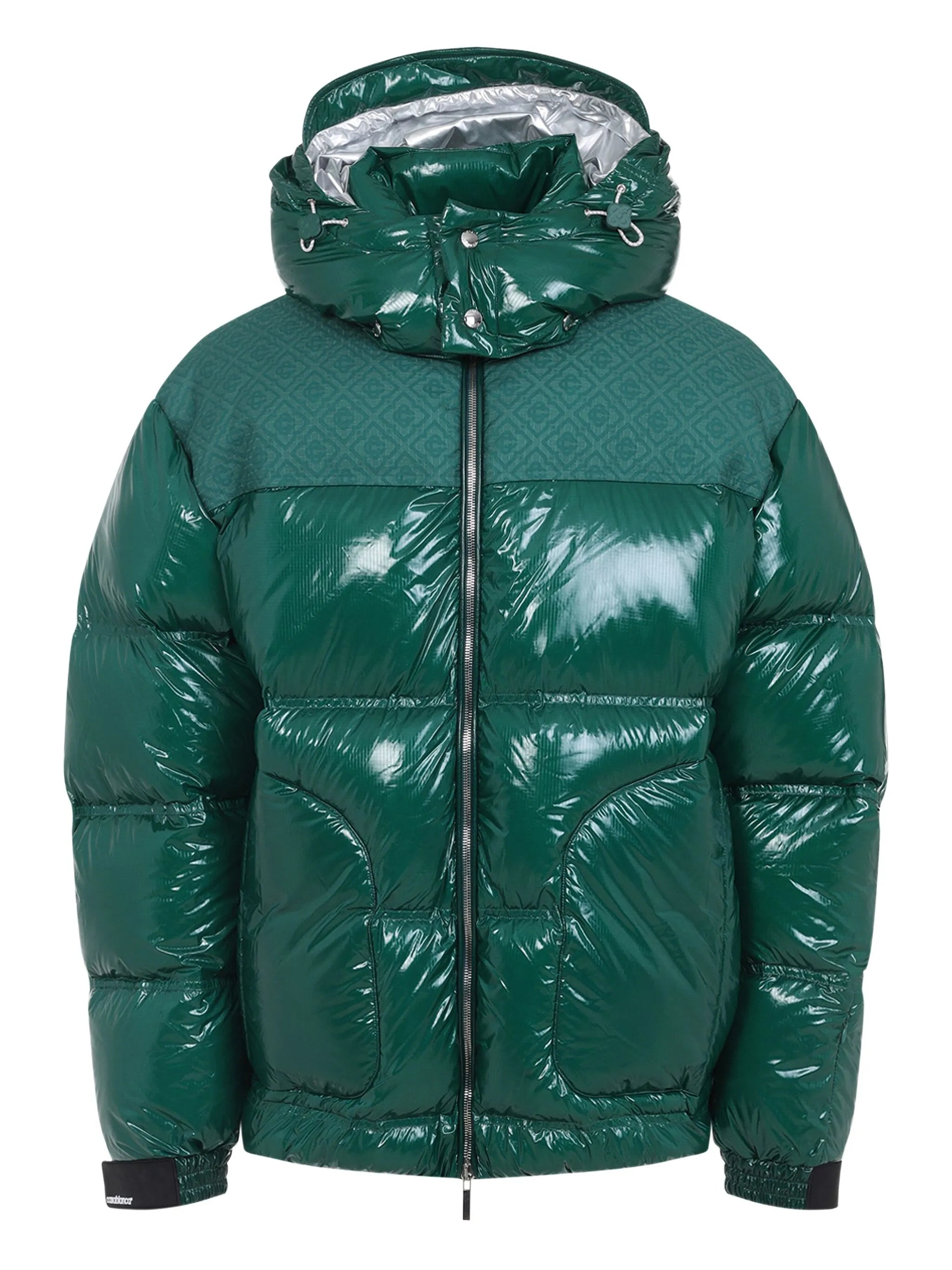 Casablanca High-shine Patterned-panel Puffer Jacket - 1