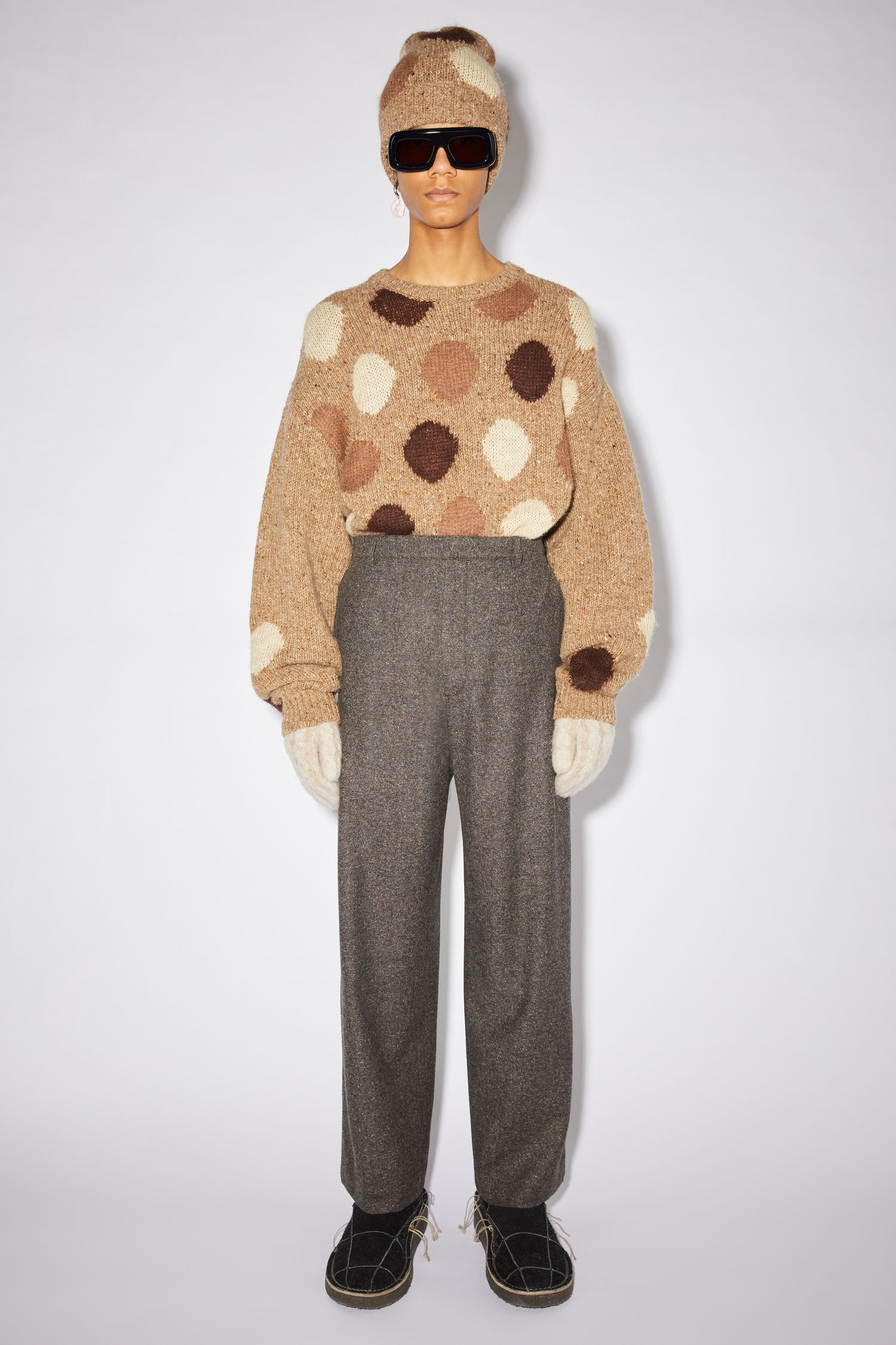 Tailored trousers - Brown melange - 2